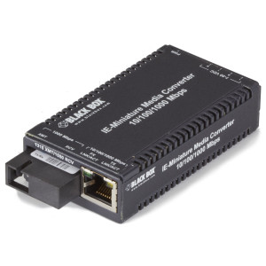 Black Box LGC324A-R5 Gigabit Ethernet to Fiber Industrial Media Converter, Simplex Single-Mode, 1310/1550nm, 10 km, SC  